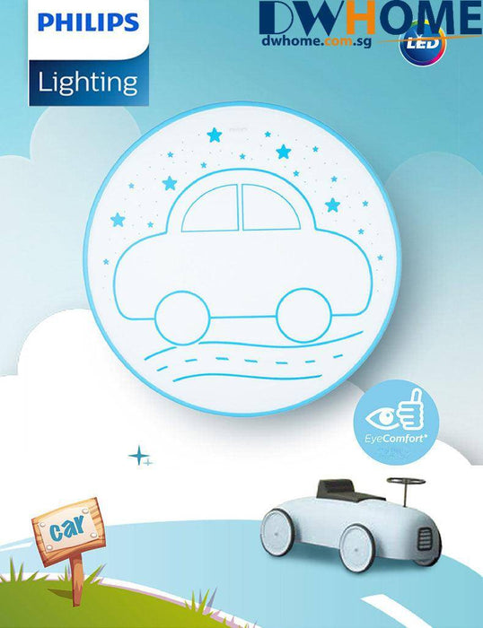 Philips LED CL551/552 Ceiling Light Children Cartoon Blue Car Pink Moon Shape Tunable Light Color Four Lighting Modes.