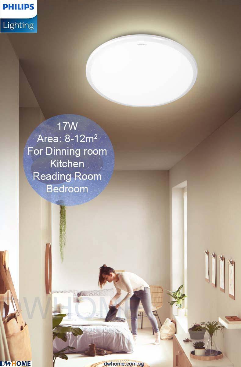 PHILIPS LED Ceiling light CL254 Series Round, 12W/17W/20W, Silver, White Edge Color, Bright-DWHOME