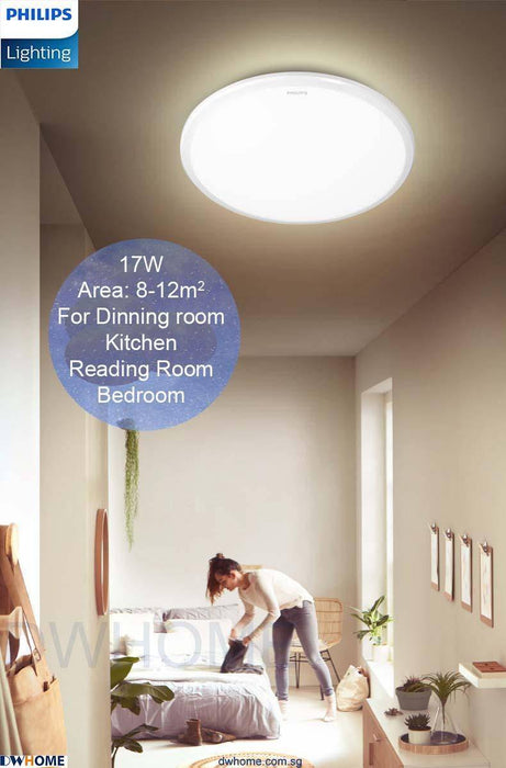 PHILIPS LED Ceiling light CL254 Series Round, 12W/17W/20W, Silver, White Edge Color, Bright.