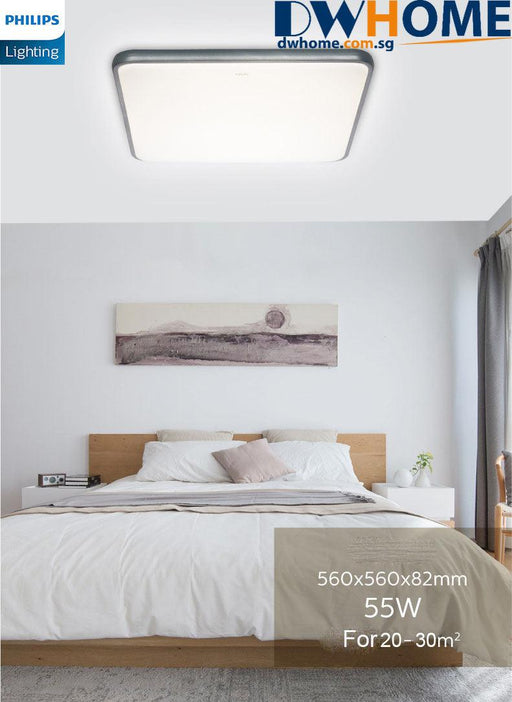 Philips LED 55W CL828 Ceiling Light Square Tunable Light With Remote Control Simple Nordic Design Night Light Mode.