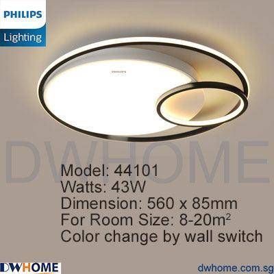 Philips LED Model 44101 Ceiling Light 43W Black Tunable Light Simple Elegant Design Modern Atmosphere Beautiful Lighting Effect.