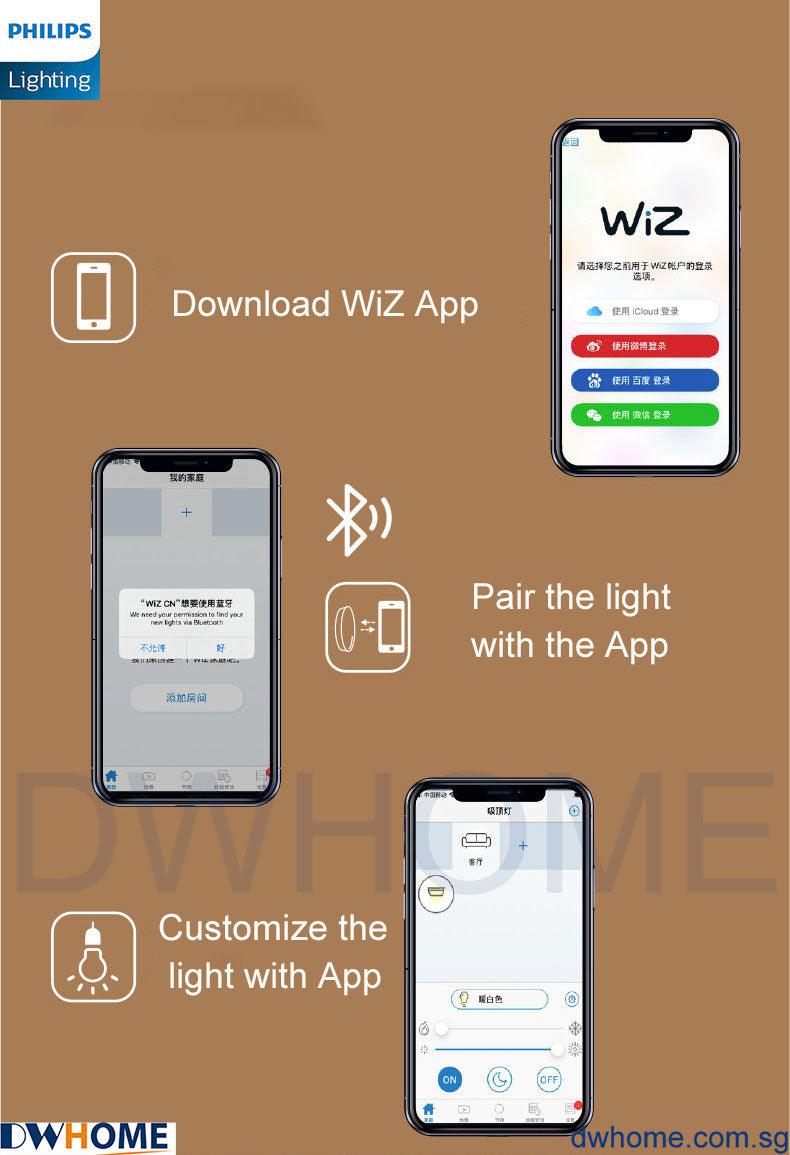 Philips Smart Wi-Fi LED 36W CL921 Tunable and Dimmable Light Ceiling Light with Remote Control-DWHOME