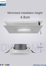 Philips SL268 7W Round LED Recessed Spotlight 2700K White Metal Body 700 Lumen Energy Efficient Long Life Model-DWHOME