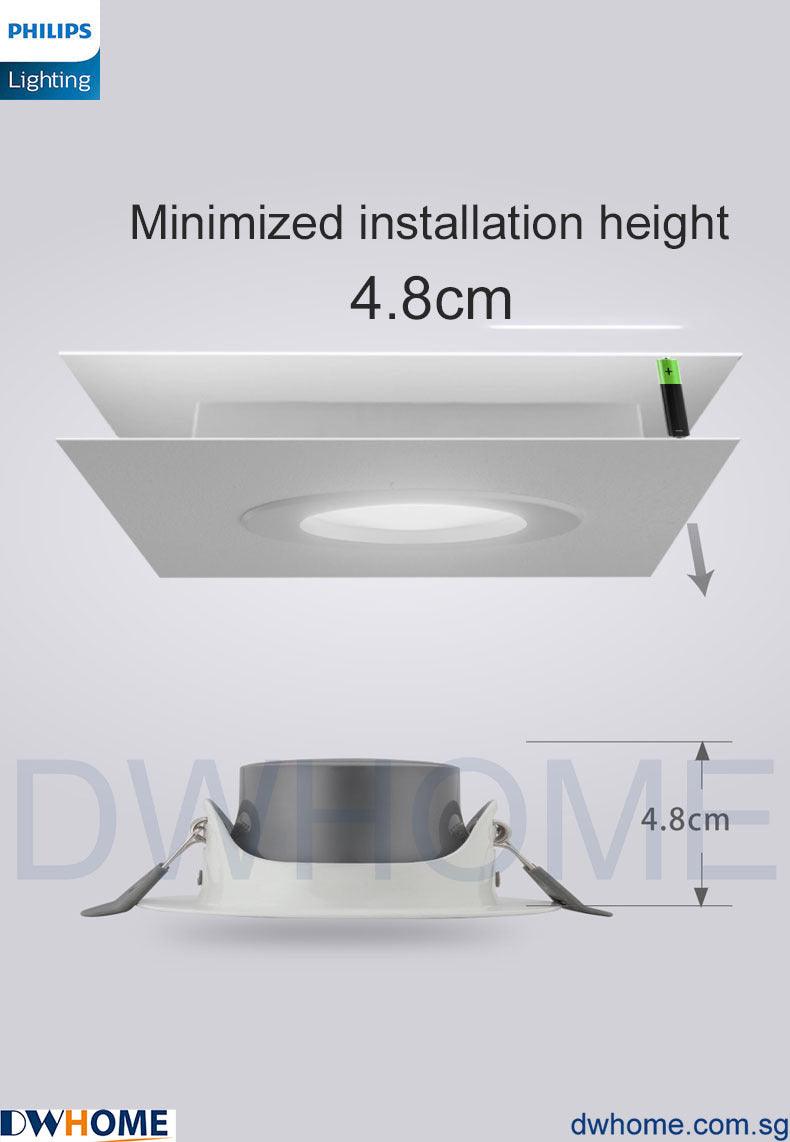 Philips SL268 7W Round LED Recessed Spotlight 2700K White Metal Body 700 Lumen Energy Efficient Long Life Model-DWHOME