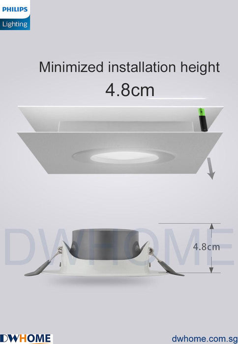 Philips SL268 7W Round LED Recessed Spotlight 2700K White Metal Body 700 Lumen Energy Efficient Long Life Model.