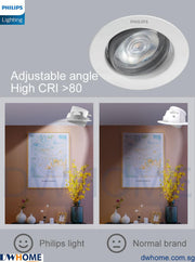 Philips SL268 7W Round LED Recessed Spotlight 2700K White Metal Body 700 Lumen Energy Efficient Long Life Model-DWHOME