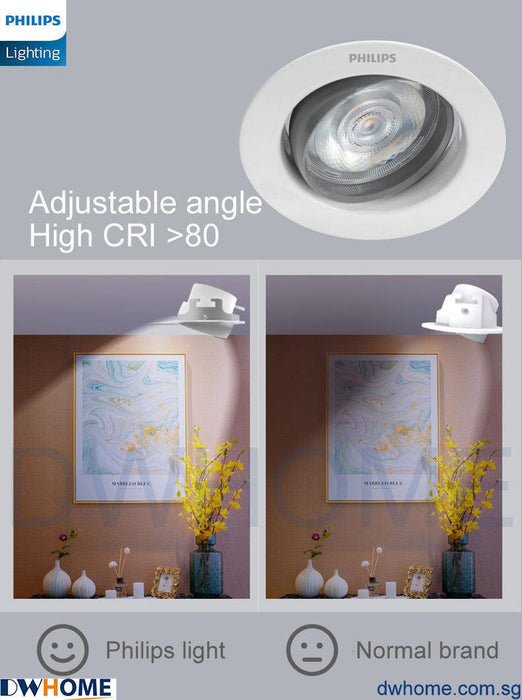 Philips SL268 7W Round LED Recessed Spotlight 2700K White Metal Body 700 Lumen Energy Efficient Long Life Model.