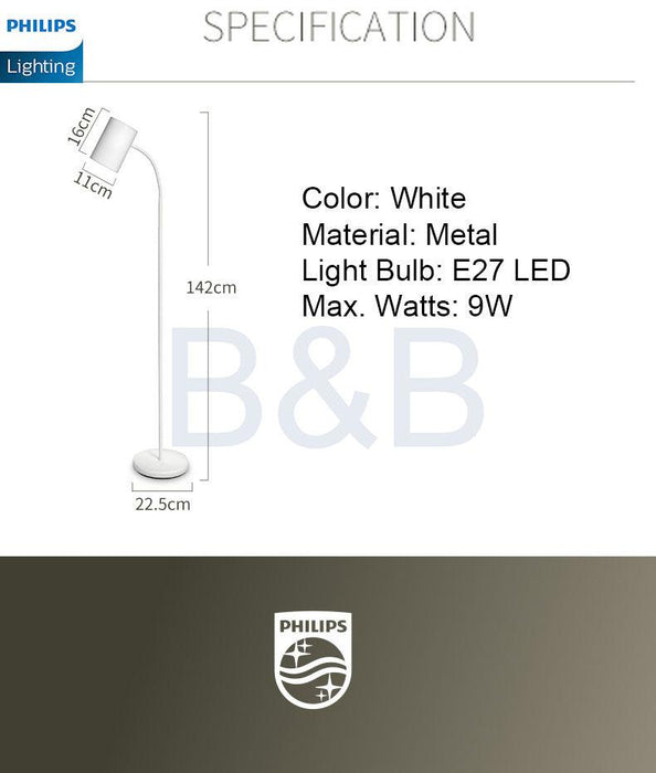 Philips Floor Lamp Tunable Yellow White Bulb E27 Connection Long Lighting Time Home Use Reading Living Room.