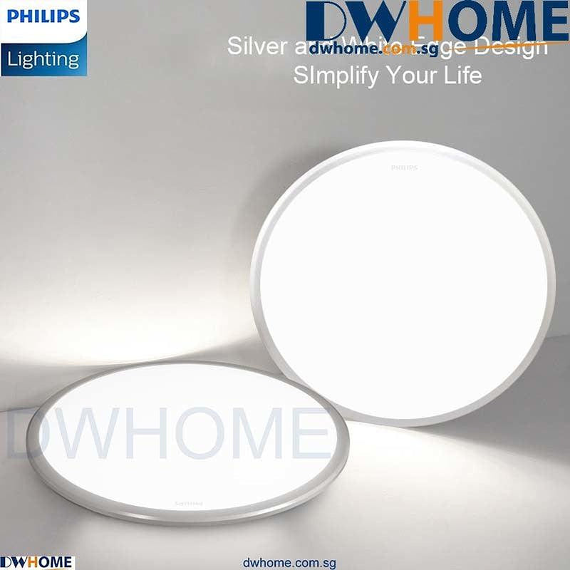 PHILIPS LED Ceiling light CL254 Series Round, 12W/17W/20W, Silver, White Edge Color, Bright-DWHOME